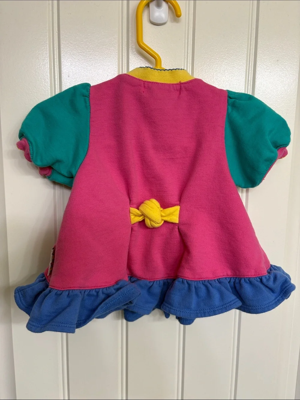 Vintage Gymboree Bright‎ Colorblock Ruffle Dress - Pink, Teal, Blue & Yellow
